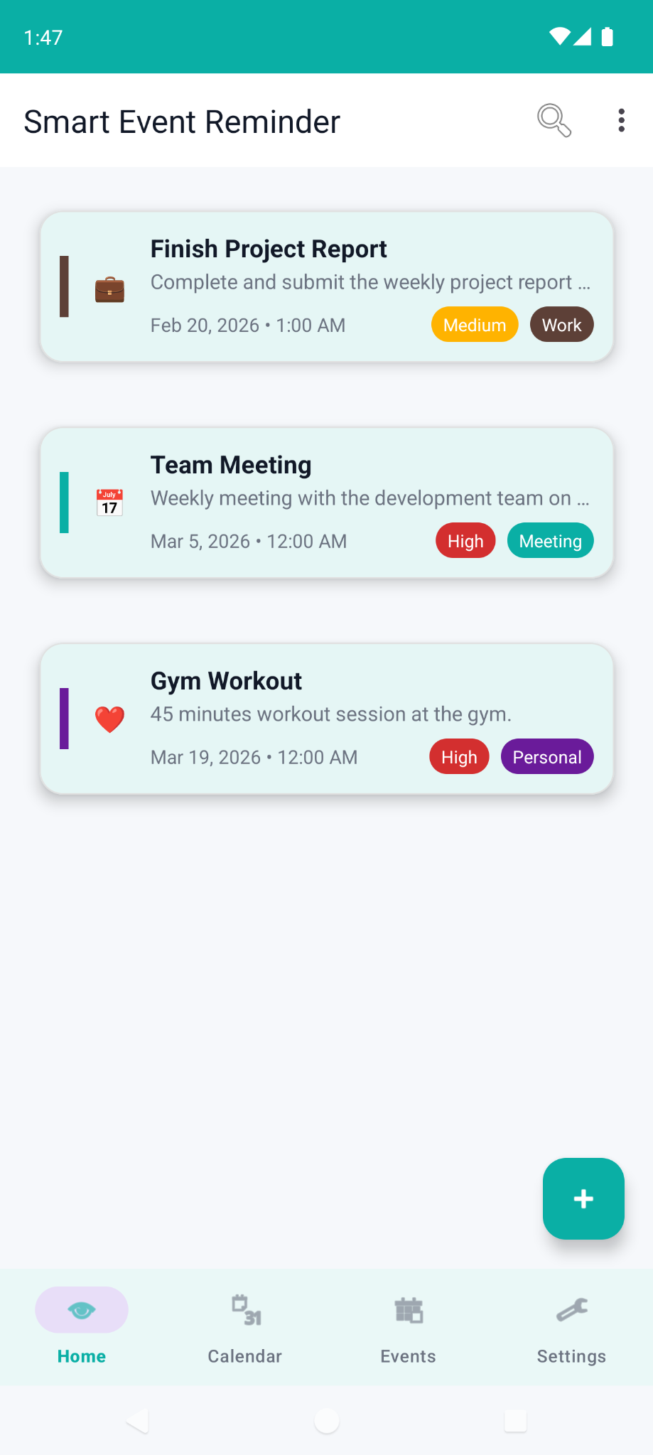 App home screen preview